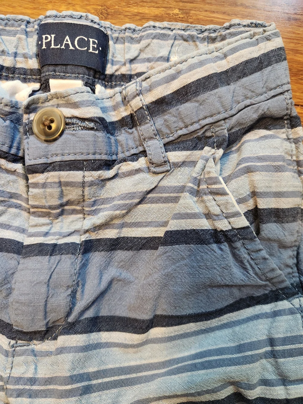 The Children's Place Blue Striped Boys Shorts, Size 6